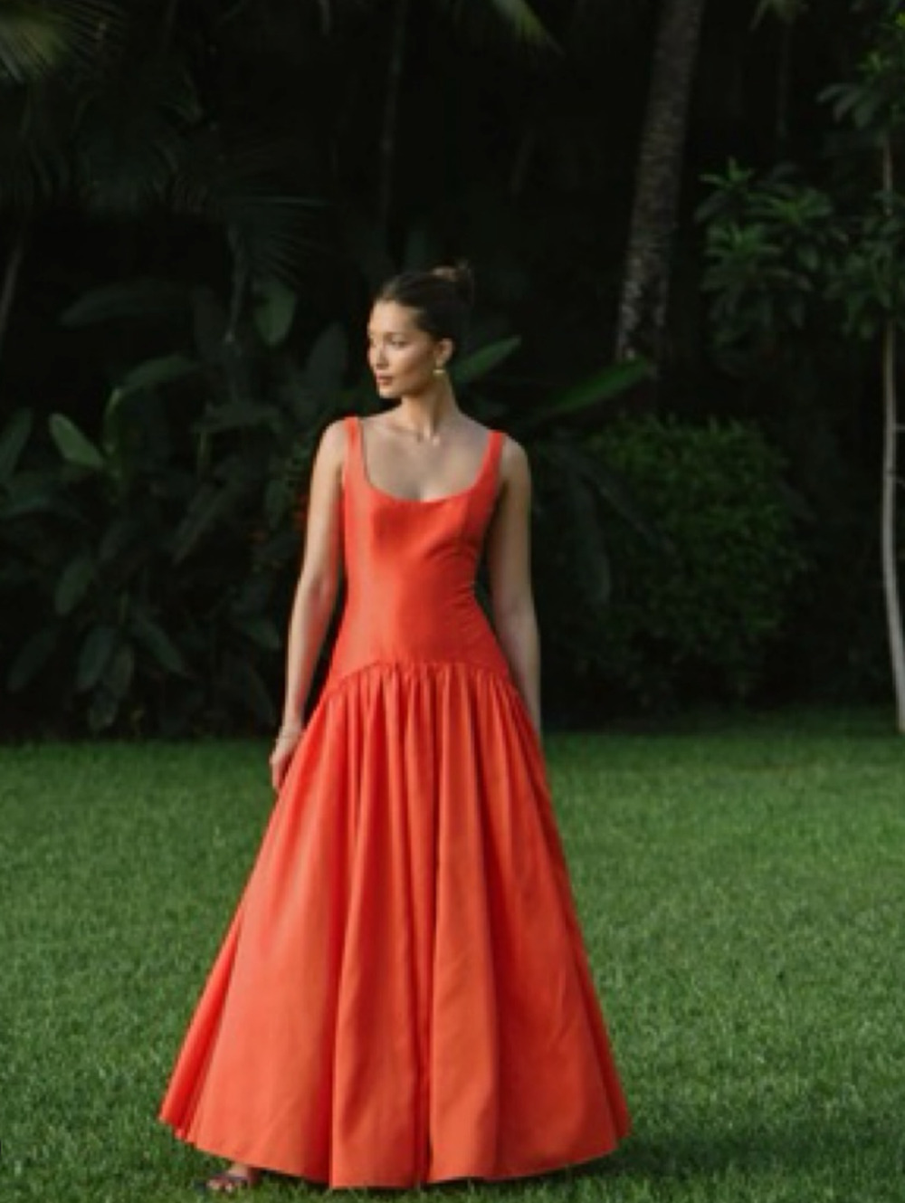 Hutch Ridge Drop Waist Gown in Orange Size 10